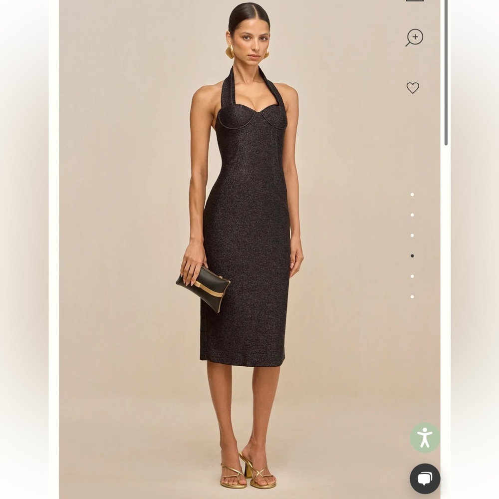 Cult Gaia Winslow Black Halter Dress